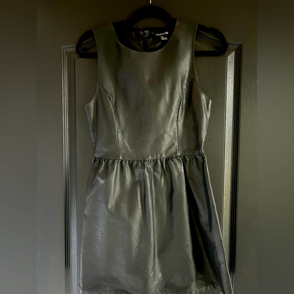 Black Faux Leather Dress